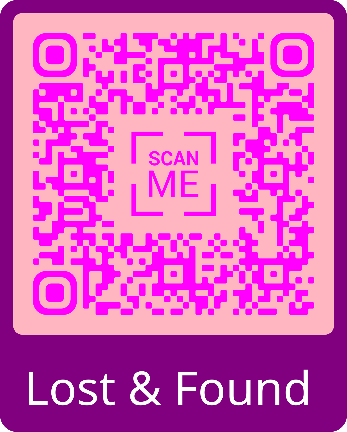 Lost & Found SMS QR Code Water Proof Stickers Labels