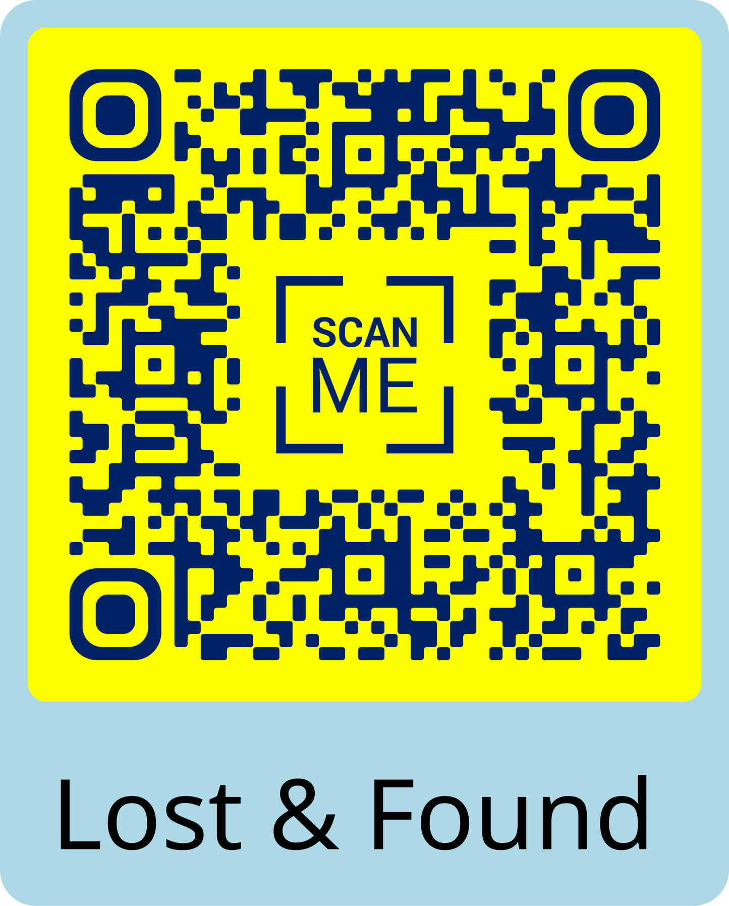 Lost & Found SMS QR Code Water Proof Stickers Labels