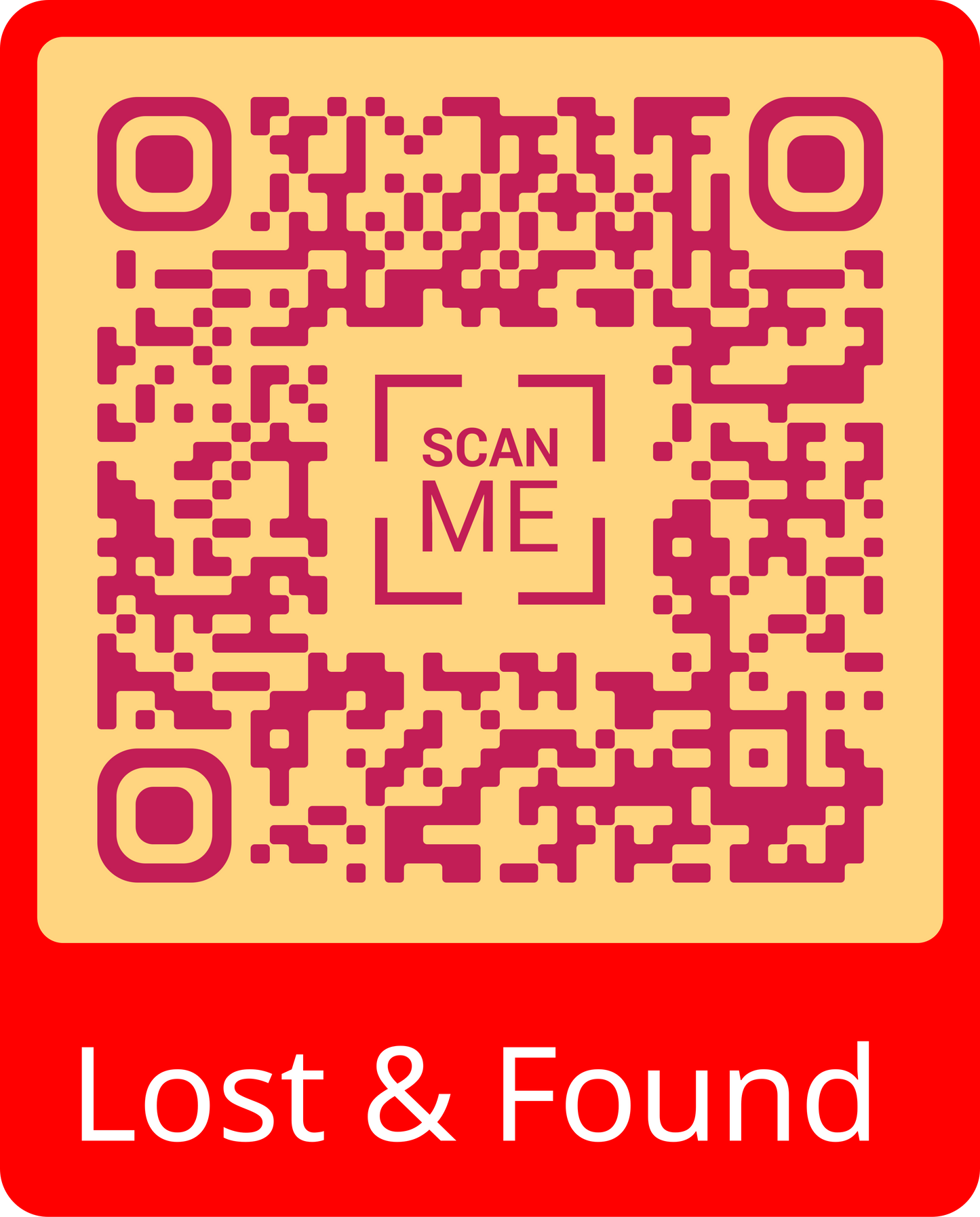 Lost & Found SMS QR Code Water Proof Stickers Labels