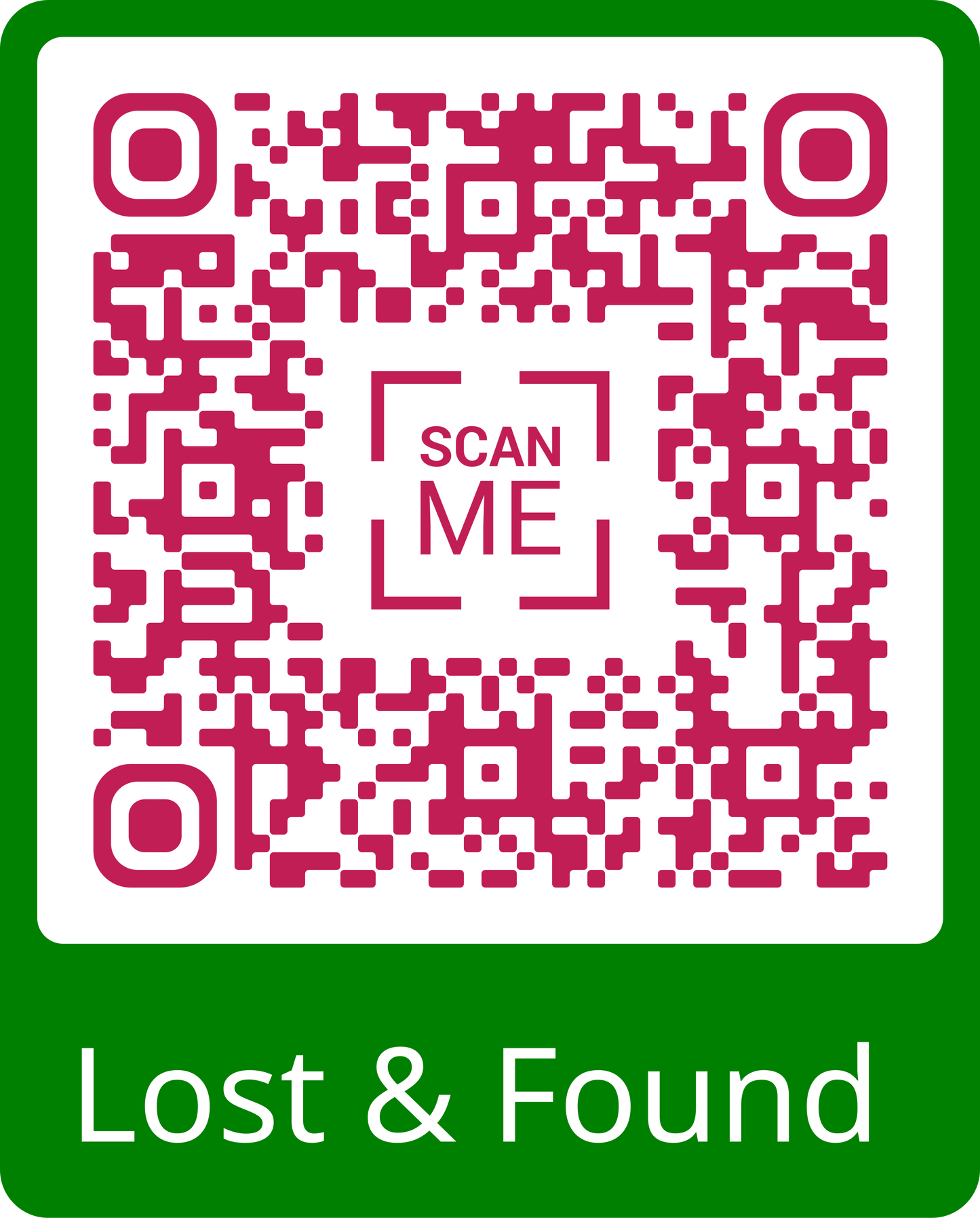 Lost & Found SMS QR Code Water Proof Stickers Labels