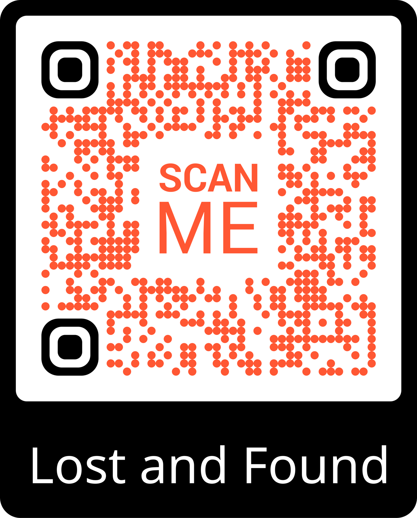 Lost & Found SMS QR Code Water Proof Stickers Labels