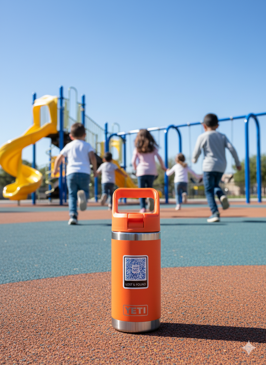 Lost & Found SMS QR Code Water Proof Stickers Labels