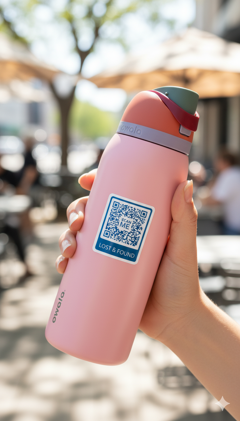 Lost & Found SMS QR Code Water Proof Stickers Labels